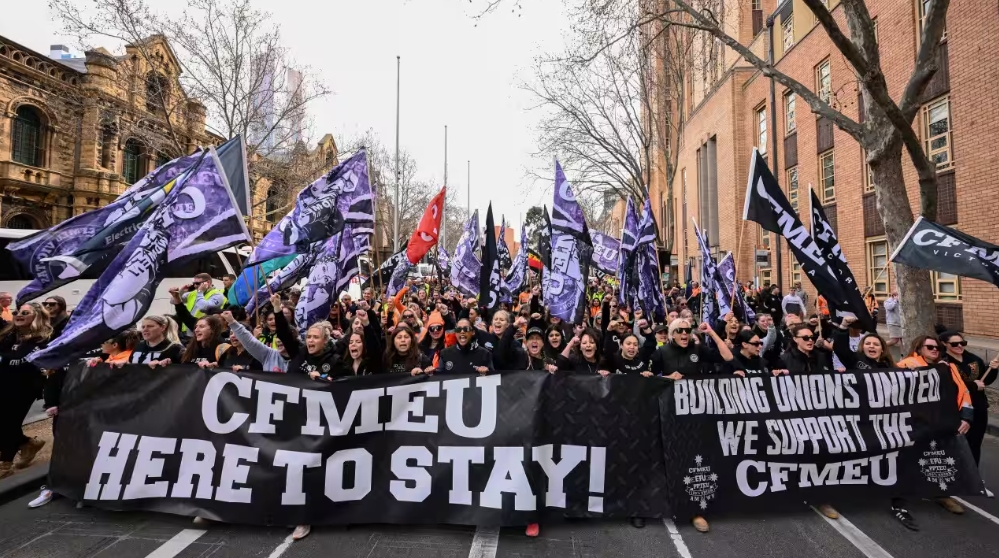 CFMEU举行第二次罢工游行 悉尼和墨尔本多条道路被封闭